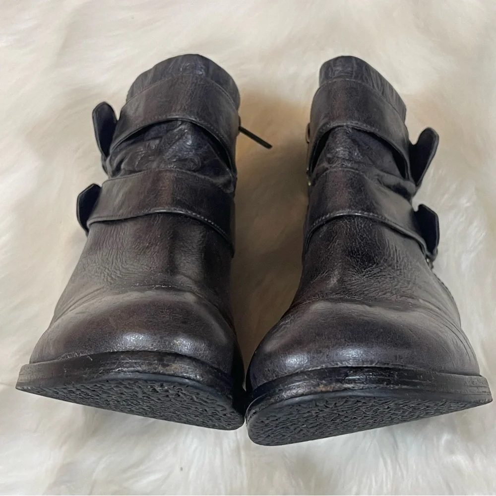 Faryl Robin Dark Grey Gold Studded Leather Booties - Picture 7 of 12